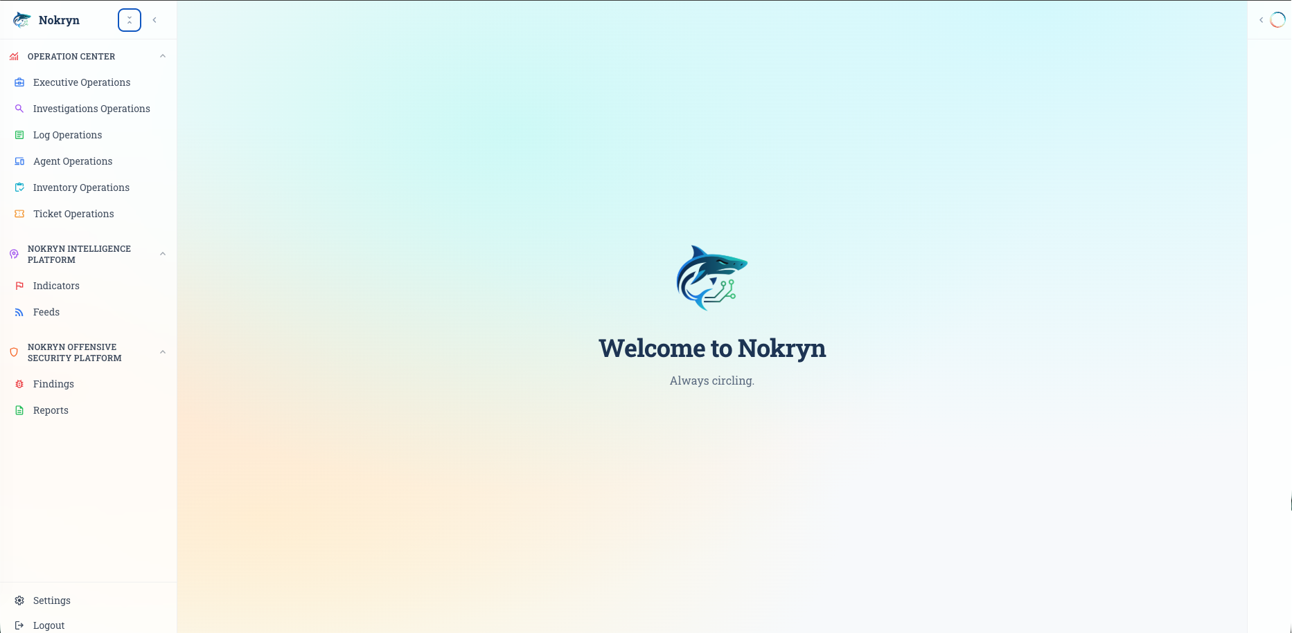 Nokryn Managed Detection and Response dashboard
